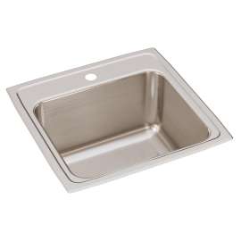 Lustertone Classic Stainless Steel 19-1/2" X 19" X 10-1/8" 1-Hole Single Bowl Drop-In Laundry Sink, DLR1919101