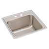 Lustertone Classic Stainless Steel 19-1/2" X 19" X 10-1/8" 2-Hole Single Bowl Drop-In Laundry Sink, DLR1919102
