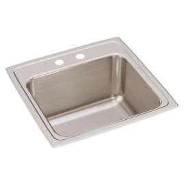 Lustertone Classic Stainless Steel 19-1/2" X 19" X 10-1/8" 2-Hole Single Bowl Drop-In Laundry Sink, DLR1919102