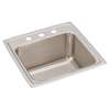Lustertone Classic Stainless Steel 19-1/2" X 19" X 10-1/8" 3-Hole Single Bowl Drop-In Laundry Sink, DLR1919103