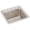 Lustertone Classic Stainless Steel 19-1/2" X 19" X 10-1/8" Os4-Hole Single Bowl Drop-In Laundry Sink, DLR191910OS4