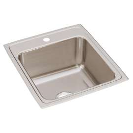 Lustertone Classic Stainless Steel 19-1/2" X 22" X 10-1/8" 1-Hole Single Bowl Drop-In Sink, DLR2022101
