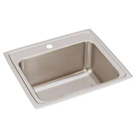 Lustertone Classic Stainless Steel 22" X 19-1/2" X 10-1/8" 1-Hole Single Bowl Drop-In Sink, DLR2219101