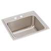 Lustertone Classic Stainless Steel 22" X 19-1/2" X 10-1/8" 2-Hole Single Bowl Drop-In Sink, DLR2219102