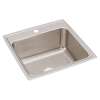 Lustertone Classic Stainless Steel 22" X 22" X 10-1/8" 1-Hole Single Bowl Drop-In Sink, DLR2222101