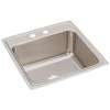 Lustertone Classic Stainless Steel 22" X 22" X 10-1/8" 2-Hole Single Bowl Drop-In Sink, DLR2222102