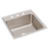Lustertone Classic Stainless Steel 22" X 22" X 10-1/8" 3-Hole Single Bowl Drop-In Sink, DLR2222103