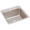 Lustertone Classic Stainless Steel 22" X 22" X 10-1/8" Mr2-Hole Single Bowl Drop-In Sink, DLR222210MR2