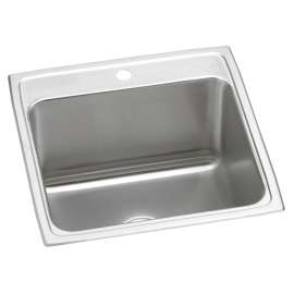 Lustertone Classic Stainless Steel 22" X 22" X 12-1/8" 1-Hole Single Bowl Drop-In Sink, DLR2222121