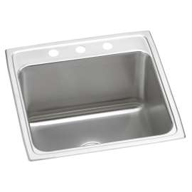 Lustertone Classic Stainless Steel 22" X 22" X 12-1/8" 3-Hole Single Bowl Drop-In Sink, DLR2222123