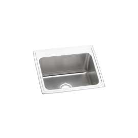 Lustertone Classic Stainless Steel 25" X 21-1/4" X 10-1/8", 0-Hole Single Bowl Drop-In Sink, DLR2521100