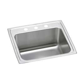 Lustertone Classic Stainless Steel 25" X 21-1/4" X 10-1/8" Mr2-Hole Single Bowl Drop-In Sink With Perfect Drain(R), DLR252110PDMR2