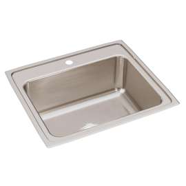 Lustertone Classic Stainless Steel 25" X 22" X 10-3/8" 1-Hole Single Bowl Drop-In Sink, DLR2522101