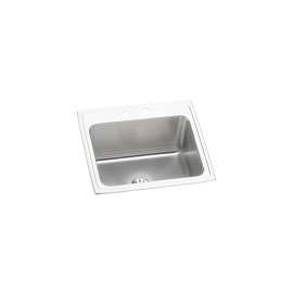 Lustertone Classic Stainless Steel 25" X 22" X 10-3/8" 2-Hole Single Bowl Drop-In Sink With Perfect Drain(R), DLR252210PD2
