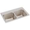 Lustertone Classic Stainless Steel 29" X 18" X 10", 0-Hole Equal Double Bowl Drop-In Sink, DLR2918100