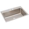 Lustertone Classic Stainless Steel 31" X 22" X 10-1/8" 2-Hole Single Bowl Drop-In Sink, DLR3122102
