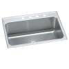 Lustertone Classic Stainless Steel 31" X 22" X 10-1/8" 4-Hole Single Bowl Drop-In Sink With Perfect Drain(R), DLR312210PD4