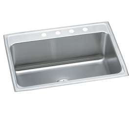 Lustertone Classic Stainless Steel 31" X 22" X 10-1/8" 4-Hole Single Bowl Drop-In Sink With Perfect Drain(R), DLR312210PD4