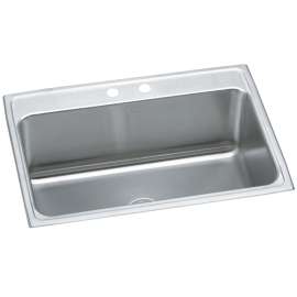Lustertone Classic Stainless Steel 31" X 22" X 11-5/8" 2-Hole Single Bowl Drop-In Sink, DLR3122122