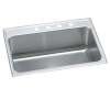Lustertone Classic Stainless Steel 31" X 22" X 11-5/8" 4-Hole Single Bowl Drop-In Sink, DLR3122124