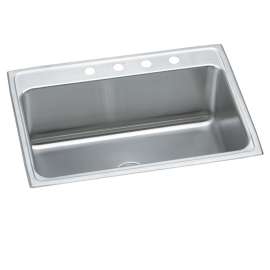 Lustertone Classic Stainless Steel 31" X 22" X 11-5/8" 4-Hole Single Bowl Drop-In Sink, DLR3122124