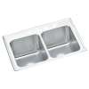Lustertone Classic Stainless Steel 33" X 22" X 10-1/8" 4-Hole Equal Double Bowl Drop-In Sink, DLR3322104