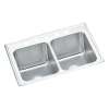 Lustertone Classic Stainless Steel 33" X 22" X 10-1/8" 5-Hole Equal Double Bowl Drop-In Sink, DLR3322105
