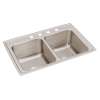 Lustertone Classic Stainless Steel 33" X 22" X 12-1/8" 4-Hole Equal Double Bowl Drop-In Sink, DLR3322124