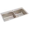 Lustertone Classic Stainless Steel 43" X 22" X 10-1/8" 2-Hole Equal Double Bowl Drop-In Sink, DLR4322102