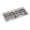 Lustertone Classic Stainless Steel 43" X 22" X 10-1/8" 4-Hole Equal Double Bowl Drop-In Sink, DLR4322104