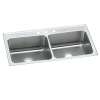 Lustertone Classic Stainless Steel 43" X 22" X 10-1/8" 5-Hole Equal Double Bowl Drop-In Sink, DLR4322105