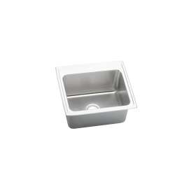 Lustertone Classic Stainless Steel 25" X 22" X 10-3/8" 3-Hole Single Bowl Drop-In Sink With Quick-Clip, DLRQ2522103