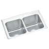 Lustertone Classic Stainless Steel 33" X 22" X 10-1/8" 3-Hole Equal Double Bowl Drop-In Sink W/Quick-Clip, DLRQ3322103