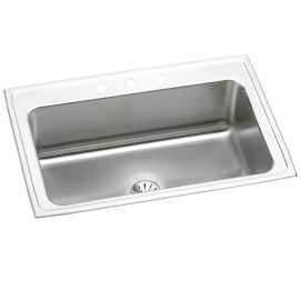 Lustertone Classic Stainless Steel 33" X 22" X 10" 1-Hole Single Bowl Drop-In Sink With Perfect Drain(R), DLRS332210PD1