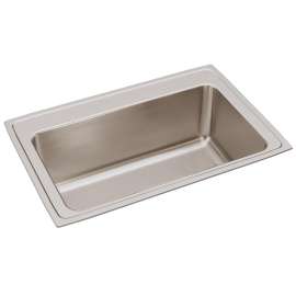 Lustertone Classic Stainless Steel 33" X 22" X 11-5/8", 0-Hole Single Bowl Drop-In Sink, DLRS3322120