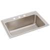 Lustertone Classic Stainless Steel 33" X 22" X 11-5/8" 3-Hole Single Bowl Drop-In Sink, DLRS3322123