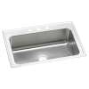 Lustertone Classic Stainless Steel 33" X 22" X 10-1/8" 3-Hole Single Bowl Drop-In Sink W/Quick-Clip, DLRSQ3322103
