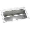 Lustertone Classic Stainless Steel 33" X 22" X 10-1/8" Mr2-Hole Single Bowl Drop-In Sink W/Quick-Clip, DLRSQ332210MR2