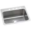 Lustertone Classic Stainless Steel 27" X 22" X 10" 4-Hole Single Bowl Dual Mount Sink, DLSR2722104