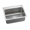Lustertone Classic Stainless Steel 27" X 22" X 10", 0-Hole Single Bowl Dual Mount Sink With Perfect Drain(R), DLSR272210PD0