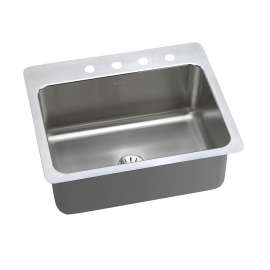 Lustertone Classic Stainless Steel 27" X 22" X 10" 3-Hole Single Bowl Dual Mount Sink With Perfect Drain(R), DLSR272210PD3