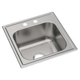 Dayton Stainless Steel 20" X 20" X 10-1/8" 2-Hole Single Bowl Drop-In Laundry Sink, DPC12020102