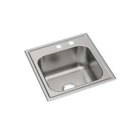 Dayton Stainless Steel 20" X 20" X 10-1/8" Mr2-Hole Single Bowl Drop-In Laundry Sink, DPC1202010MR2