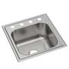 Dayton Stainless Steel 20" X 20" X 10-1/8" Os4-Hole Single Bowl Drop-In Laundry Sink, DPC1202010OS4