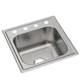 Dayton Stainless Steel 20" X 20" X 10-1/8" Os4-Hole Single Bowl Drop-In Laundry Sink, DPC1202010OS4