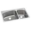Dayton Stainless Steel 33" X 22" X 8" 2Rhole 60/40 Double Bowl Dual Mount Sink, DPXSR2250R2R