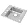 Lustertone Classic Stainless Steel 22" X 19-1/2" X 5-1/2", Single Bowl Drop-In Classroom Ada Sink, DRKAD2220550