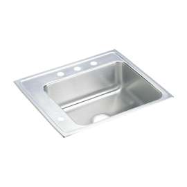 Lustertone Classic Stainless Steel 22" X 19-1/2" X 5-1/2" Single Bowl Drop-In Classroom Ada Sink, DRKAD222055L3