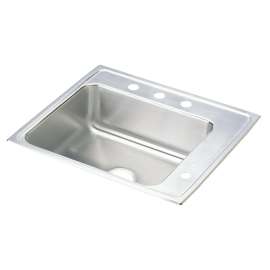 Lustertone Classic Stainless Steel 22" X 19-1/2" X 6" Single Bowl Drop-In Classroom Ada Sink, DRKAD222060R2