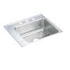 Lustertone Classic Stainless Steel 25" X 22" X 5" Single Bowl Drop-In Classroom Ada Sink, DRKAD252250L4